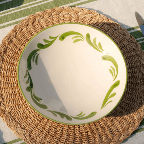 Image showing the Celia Set of 6 Pasta Bowls, D22cm x H 5.5cm, Leaf Green product.
