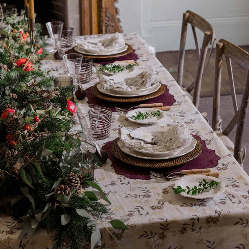 Hellebore Ruffle Tablecloth, 300 x 170cm, Multi