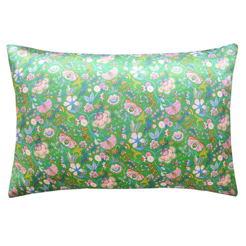 Image showing the Mabelle Hall Pair of Silk Pillowcases, Single, Green product.