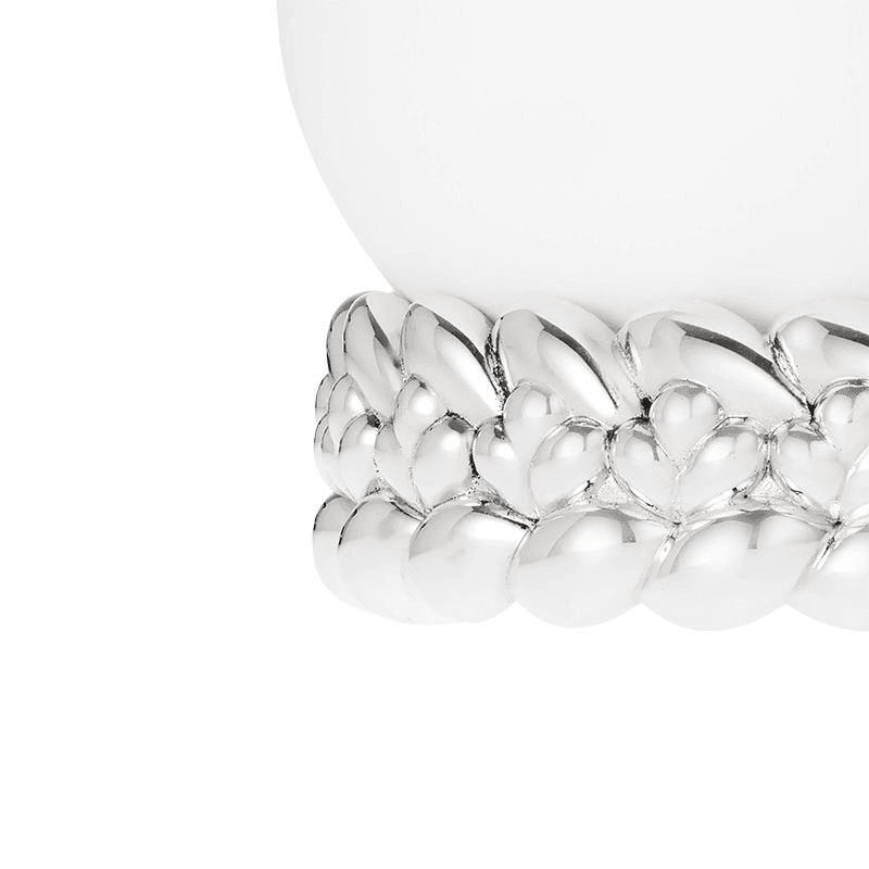 Babylone Vase, H19 x D11.5cm, White & Silver