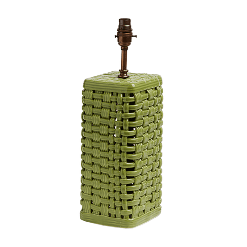 Woven Ceramic Lamp Base, Green