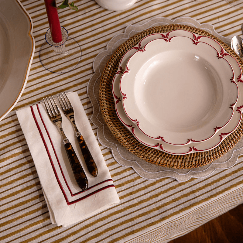Sophie Classic Two Cord Napkin, 50cm, Burgundy