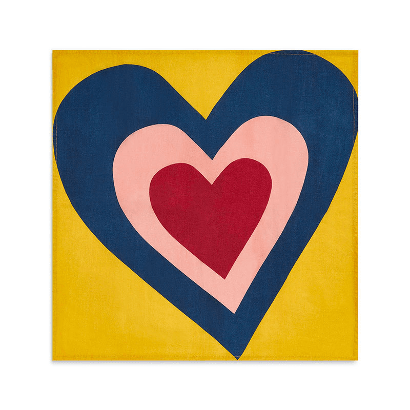 S&B Heart Linen Set of 6 Napkins, 50cm x 50cm, Multi