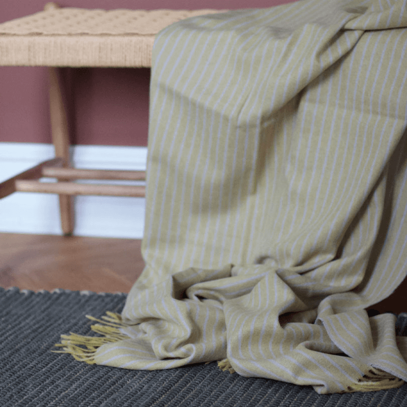 Stripes Throw, H130 x W200cm, Light Yellow
