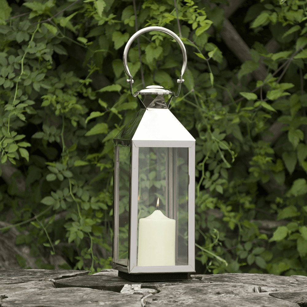 Chelsea Lantern - small, 52 x 18 x 18cm, Clear/Silver