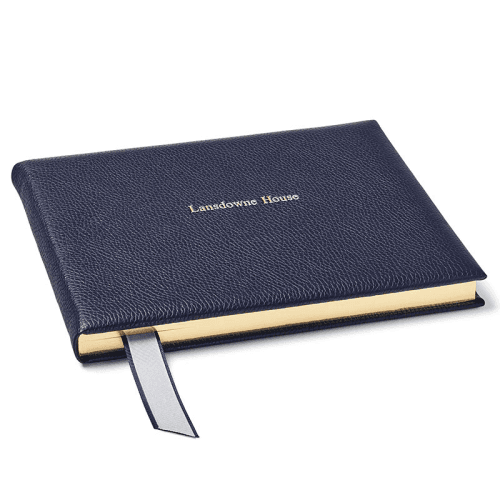 Image showing the Classic Guest Bookwith A4 Plain Pages, Navy Pebble product.