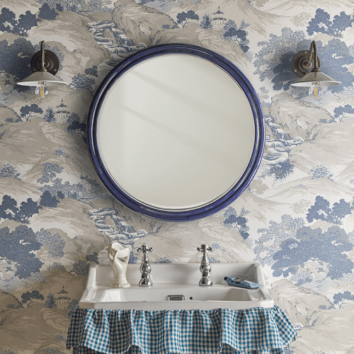 Image showing the Cinders Mirror, 60cm, Blue product.