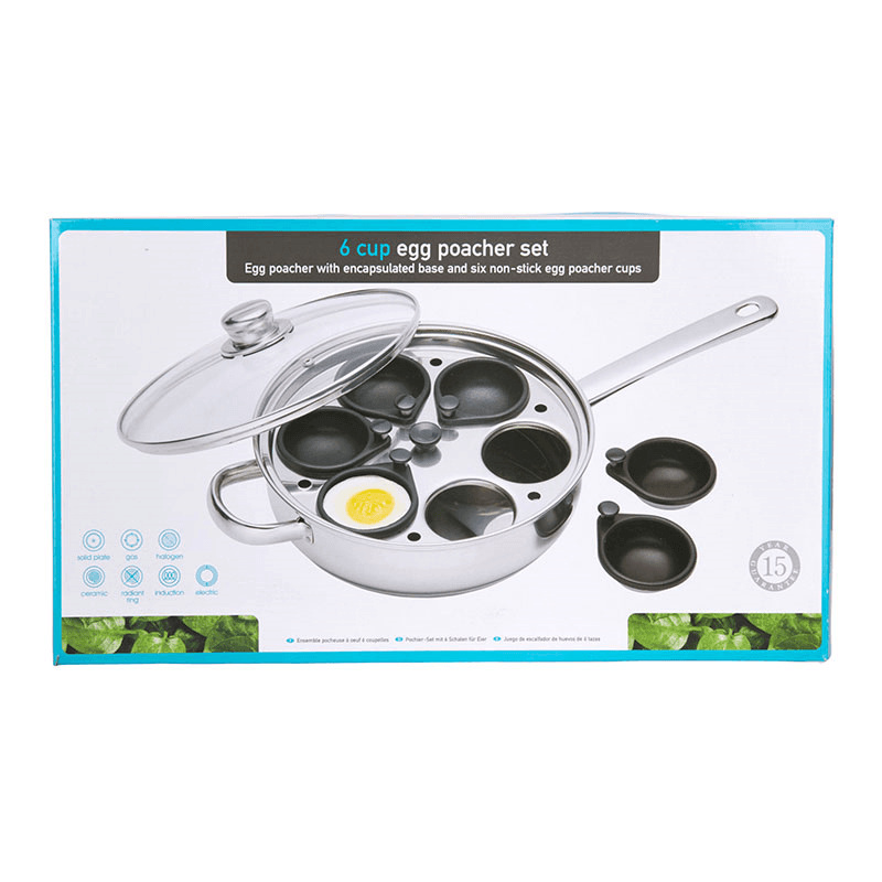 Clearview Egg poacher with 6 compartments, 28cm, stainless steel