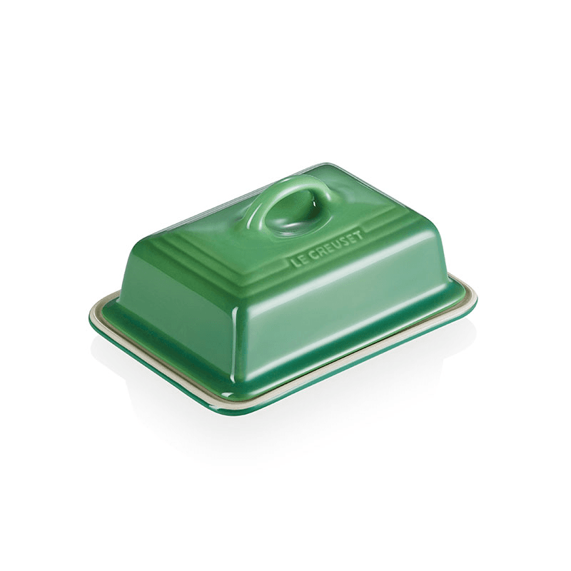 Stoneware Butter Dish, Bamboo Green