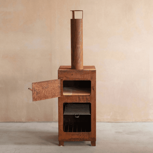 Image showing the Outdoor Heater and Pizza Oven, H136cm, Rust product.