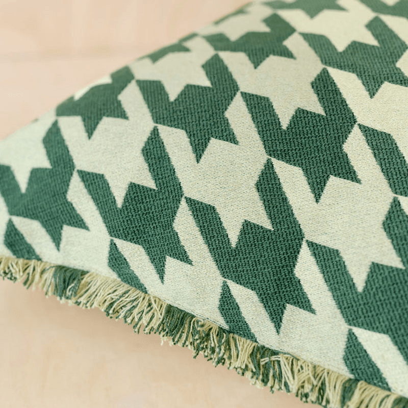 Houndstooth Cushion Cover, 50 x 50cm, Green