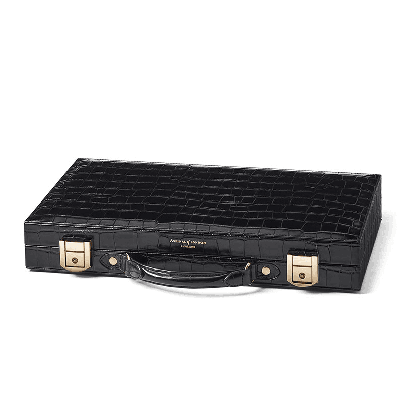Backgammon Set, L38 x W23cm, Black Croc