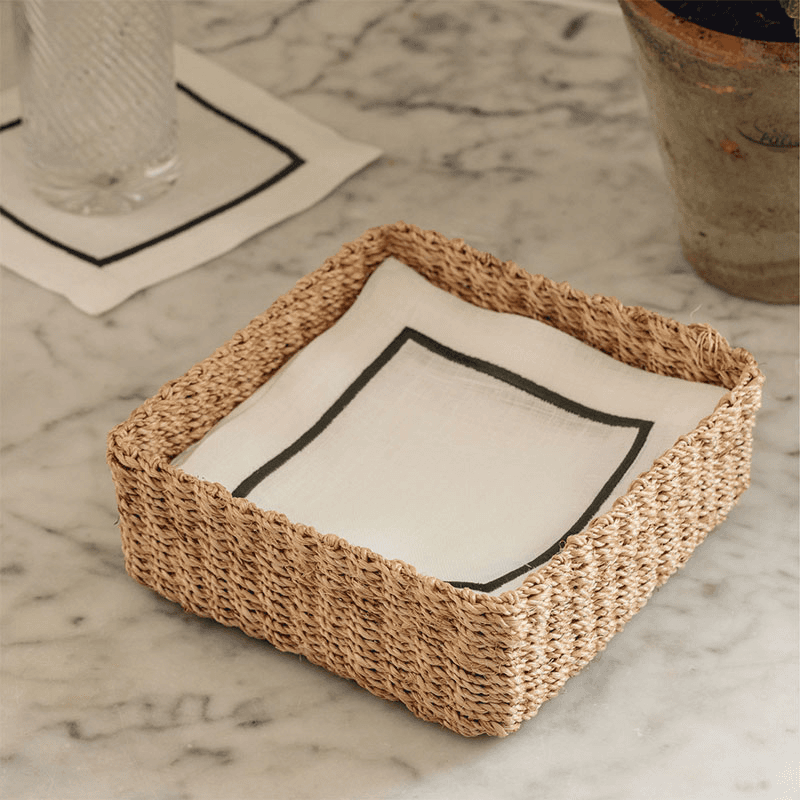 Abaca Square Storage Basket, Small, Natural