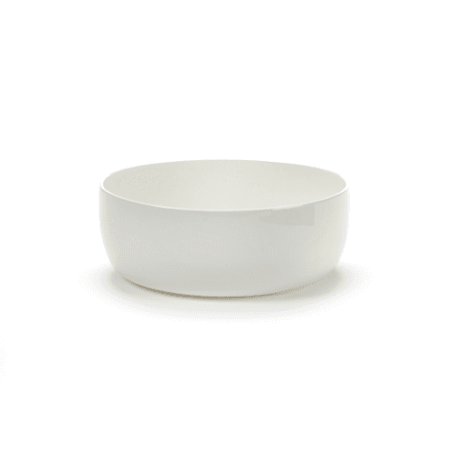 Image showing the Base Set of 4 glazed low bowls, H6 x D16cm, White product.