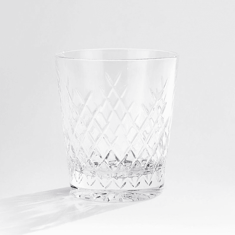Barwell Cut Crystal Rocks Tumblers, Set of 4, 9.5cm x 8.9cm x 8.9cm