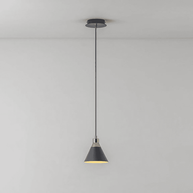 Cone Pendant Light, H189cm, Charcoal