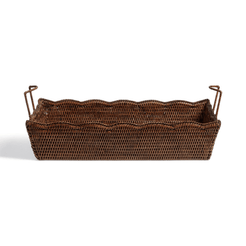 Image showing the Talasa Rectangular Rattan Basket, H19cm x W58cm x D39cm, Antique Brown product.