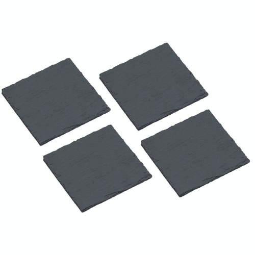 Image showing the Set of 4 coasters, 10cm, slate product.