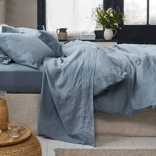 Image showing the Flat Sheet, King, Dusk Blue product.