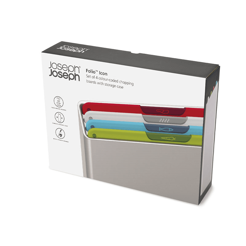Folio Icon 4 Piece Large Chopping Boards, Multi