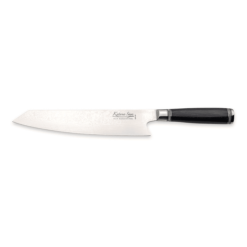 Katana Saya Pakkawood Kiritsuke Knife, 24cm Damascus Blade