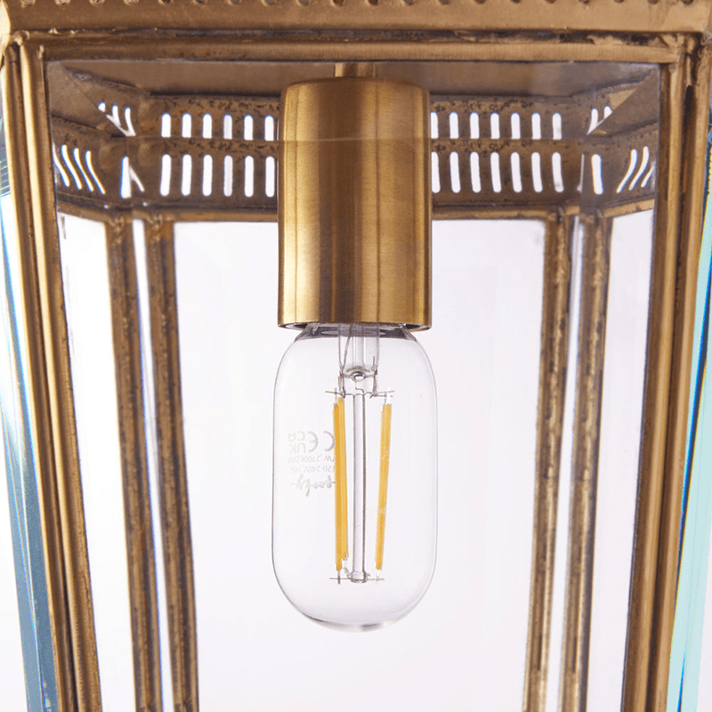 Markham Lantern, 41 x 32cm, Antique Brass