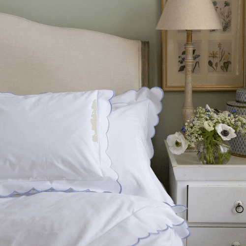 Image showing the Scallop Super King Duvet Cover, Blue product.
