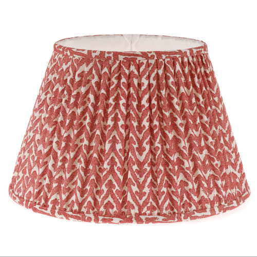 Image showing the Empire Lampshade, Gathered Bedwyn, Red Rabanna Cotton, 35cm product.