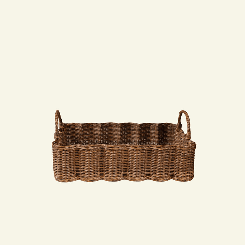Mini Wavy Tray, Teak