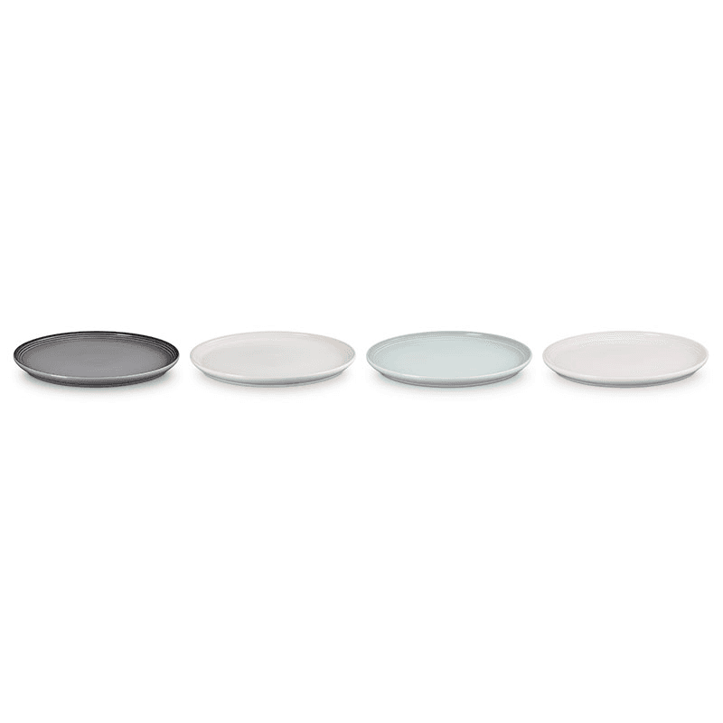 Stoneware Coupe Set of 4 Side Plates, 22cm, Multi