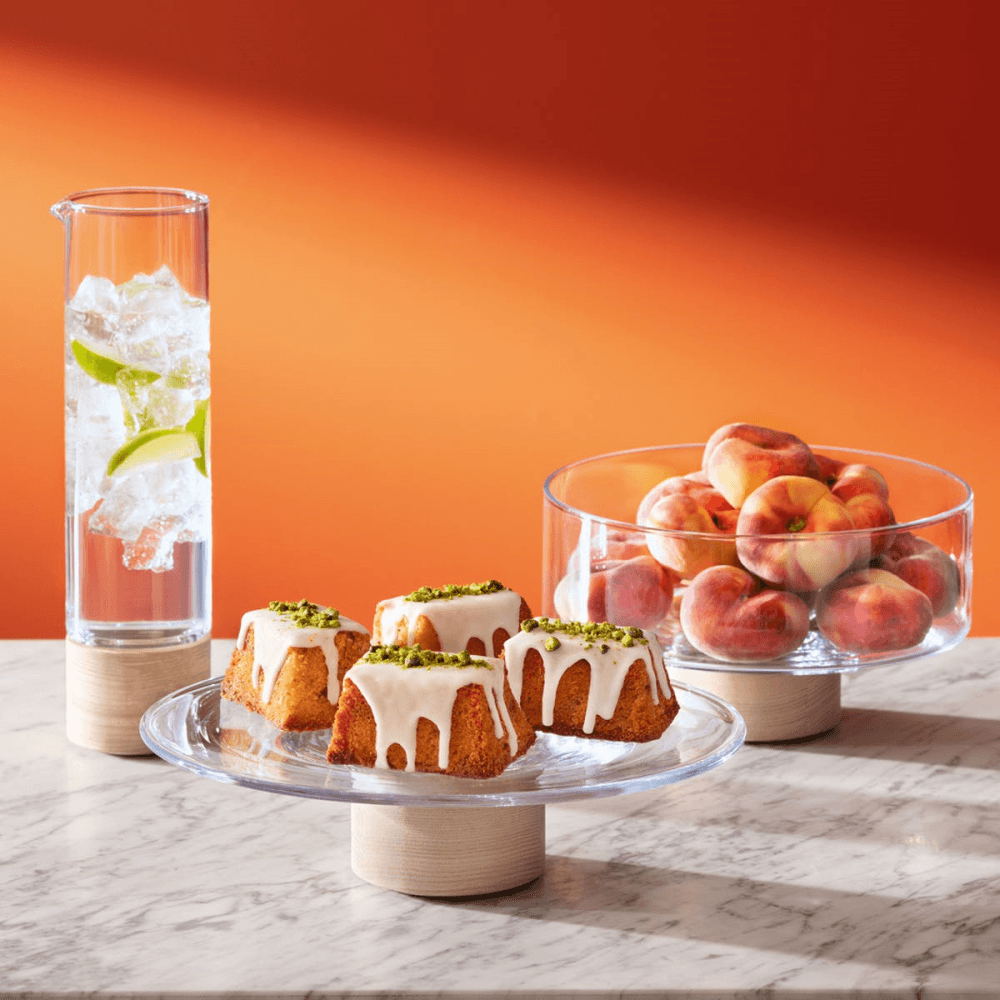 Lotta Pedestal bowl, H14 x Dia25cm, clear