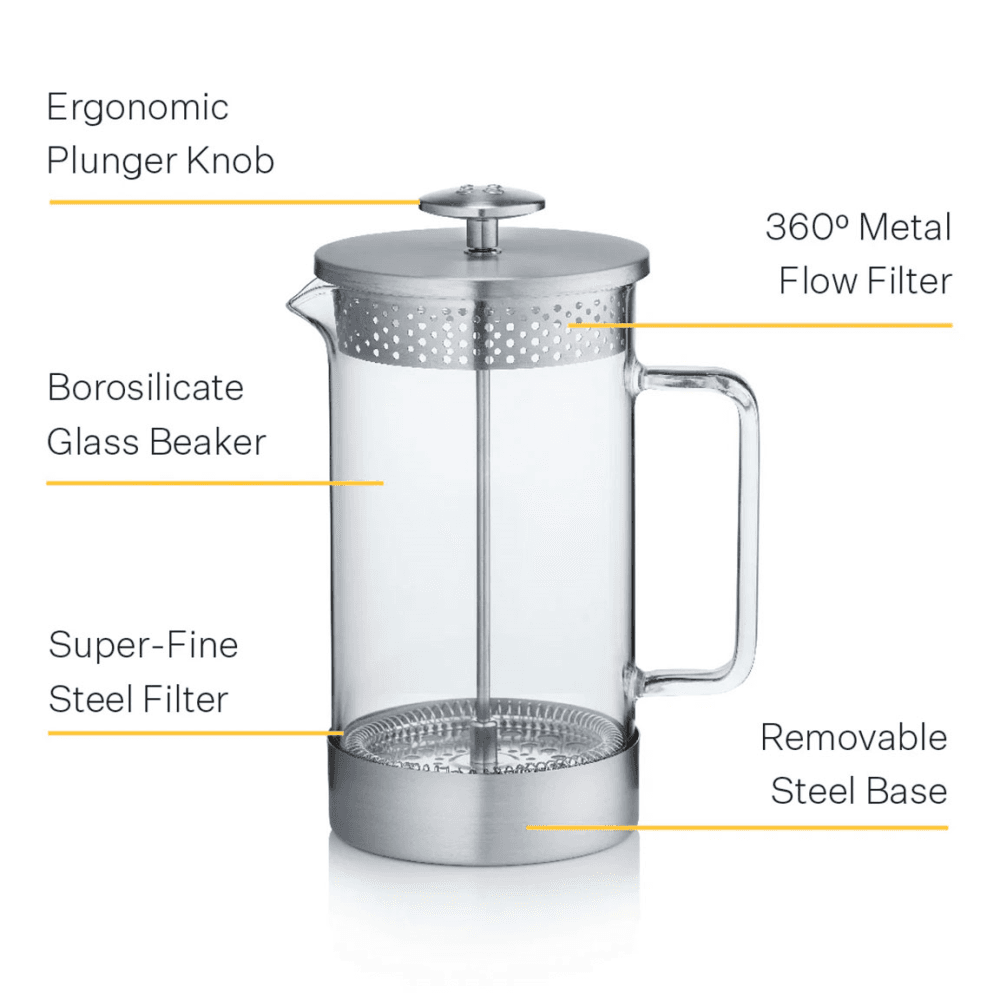 Barista Core Coffee Press, 1L, Stainless Steel