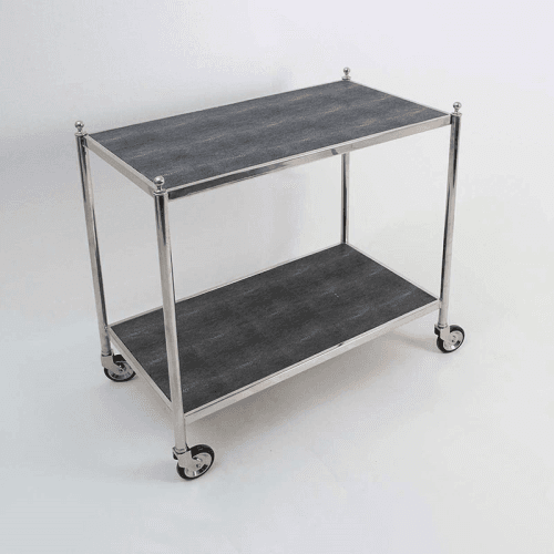 Image showing the Cliveden Drinks Trolley, Charcoal Shagreen product.