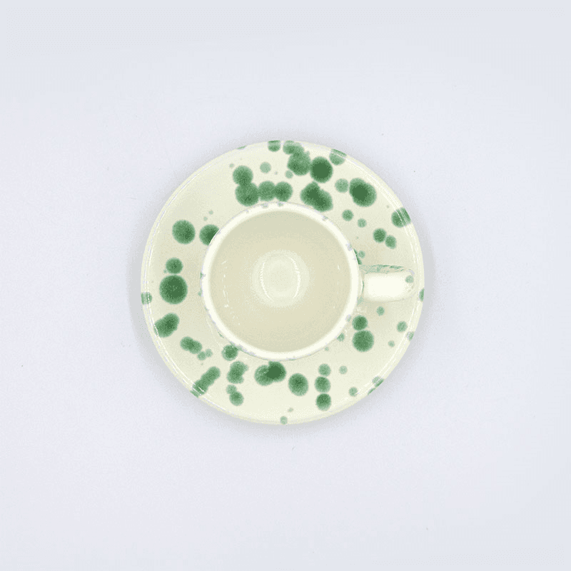 Splatter Espresso Cup & Saucer, D6.5cm, Pistachio