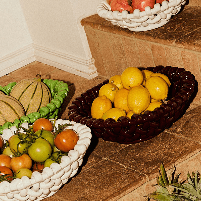 Juicy Basketweave Bowl, D39cm, Burgundy