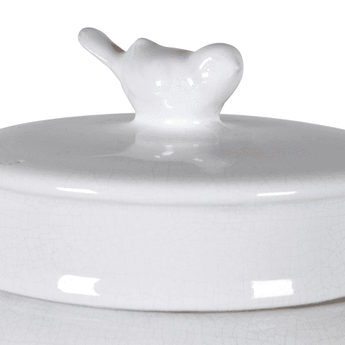 Image showing the Bird Ceramic Jar, H35cm, White product.