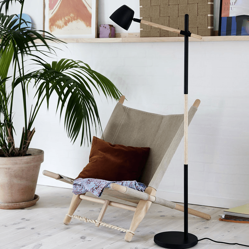 Theo Floor Lamp, H130.5cm, Black