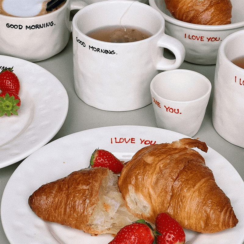 I Love You Breakfast Plate, D22cm, Red