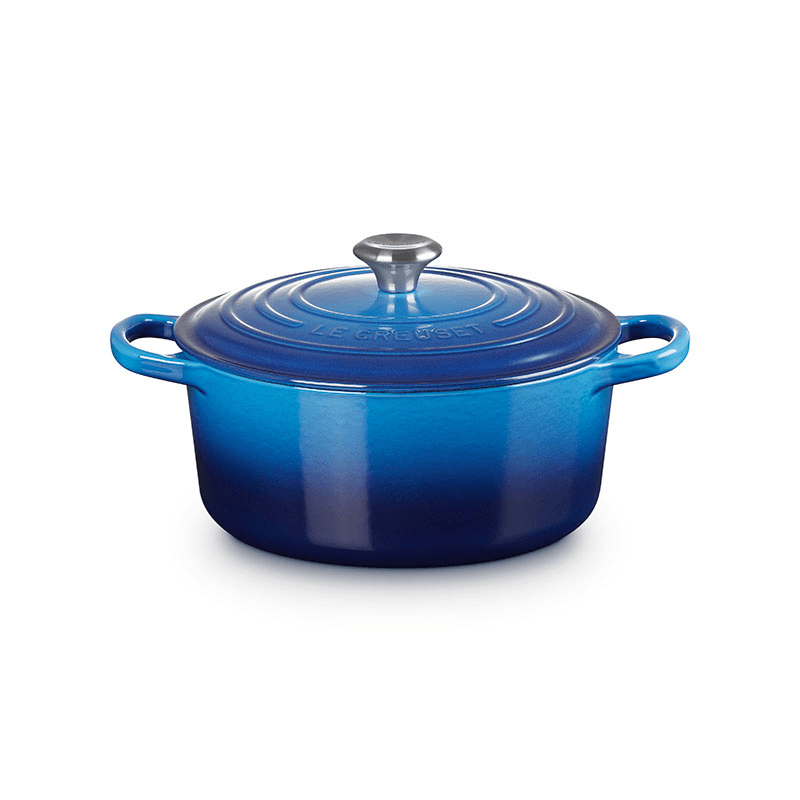 Signature Cast Iron Round Casserole, 22cm, Azure