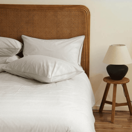 Image showing the The Stripe 200 Thread Count Duvet Cover, King, Grey product.