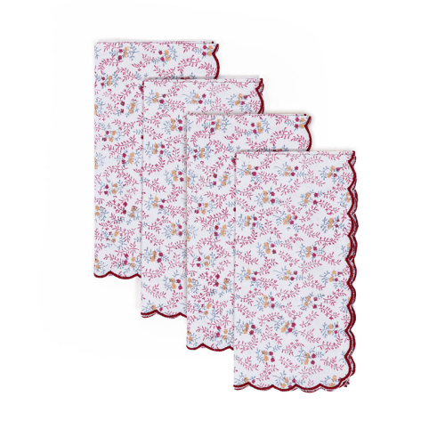 Image showing the Little Flowers Set of 4 Napkins, 50 x 50cm, Pink product.