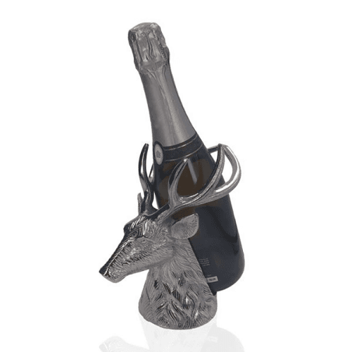 Image showing the Stag Bottle Holder, H21 x W12 x D17cm, Silver product.