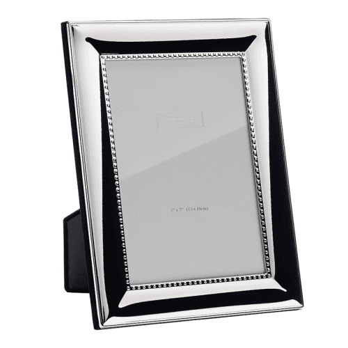 Image showing the Beaded Photograph frame, 5 x 7", silver plate product.