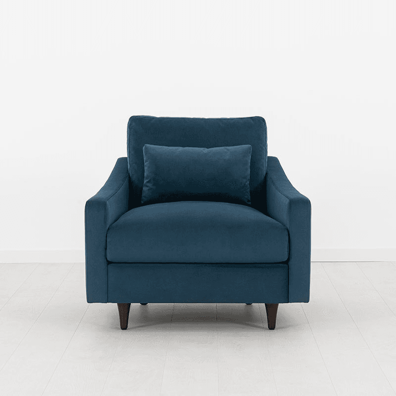 Model 07 Velvet Armchair, Teal