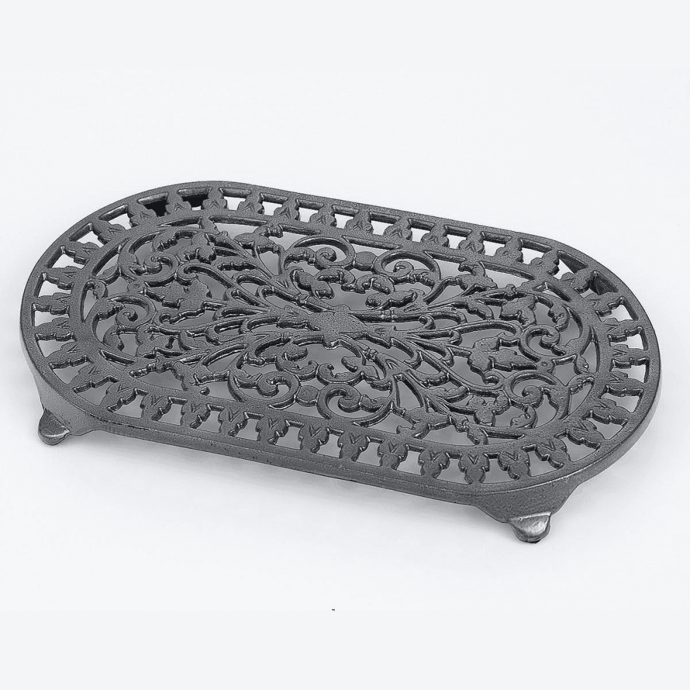 Oval Trivet, Cast Iron, Graphite Grey, Large