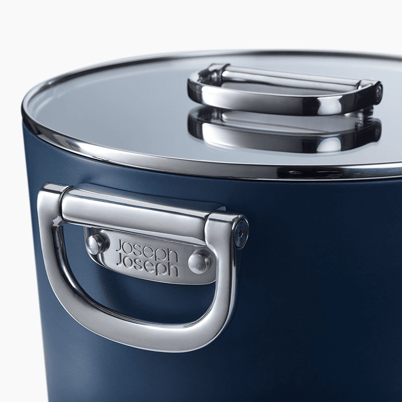 Space Folding Stock Pot & Lid, 25cm, Midnight Blue