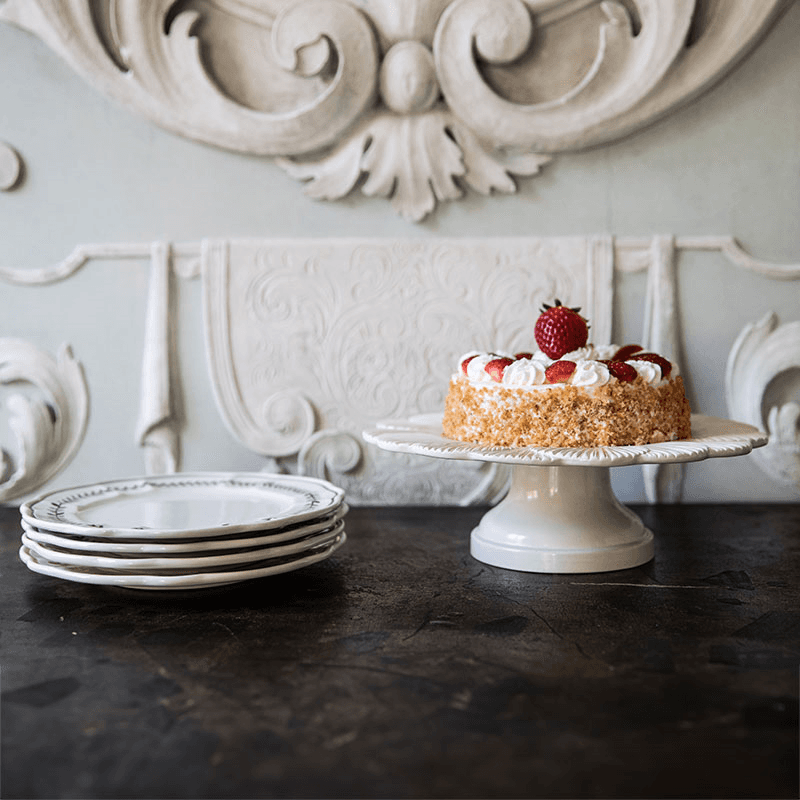 Laguna Cake Stand, H9 x L27cm x W27cm, Linen