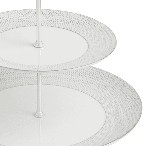 Image showing the Gio Platinum 2 Tier Cake Stand, Platinum product.