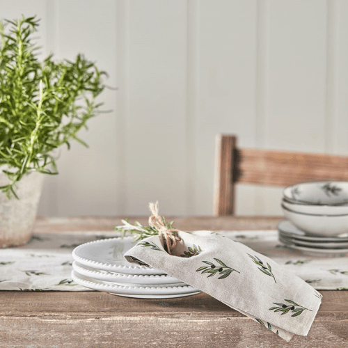 Image showing the Olive Branch Set of 4 Napkins, Neutral product.