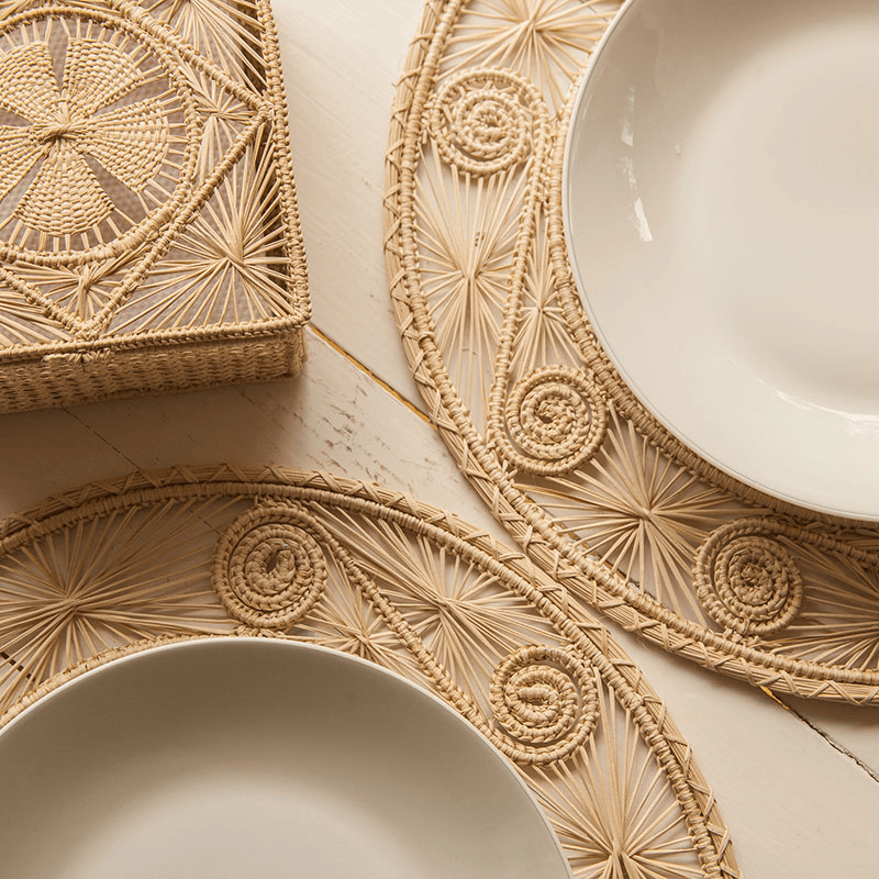 Sandra Set of 2 Woven Placemats, D35cm, Natural